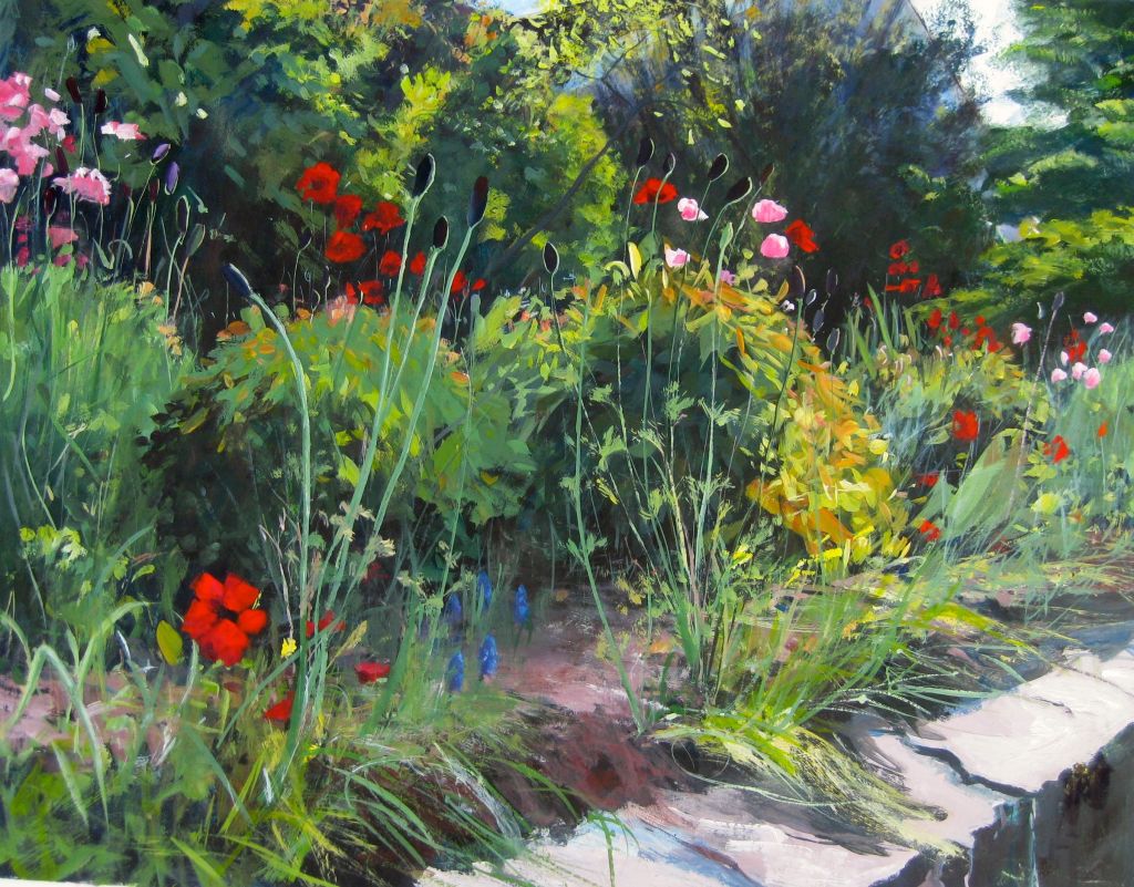 gardens, leaves, flowers, landscape, Australian, poppies